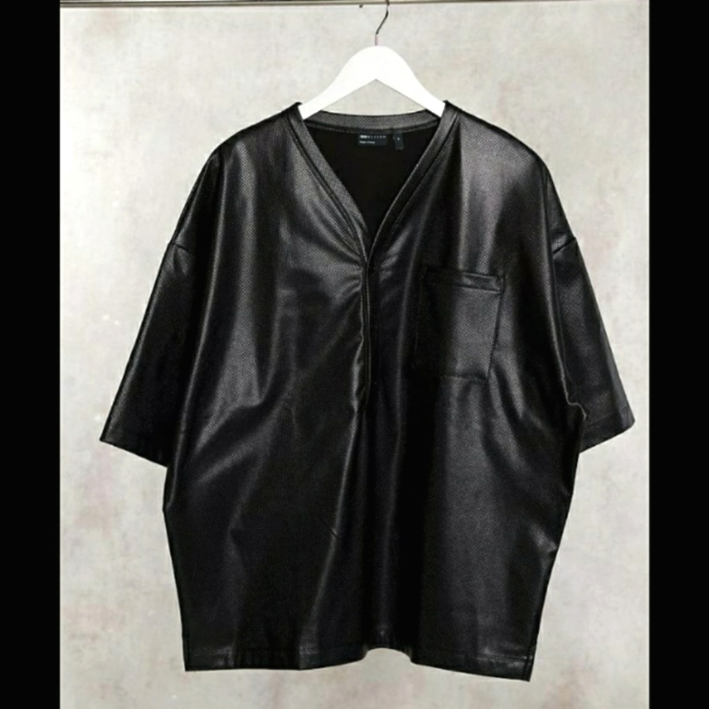 ASOS PU leather Baseball shirt size: Small